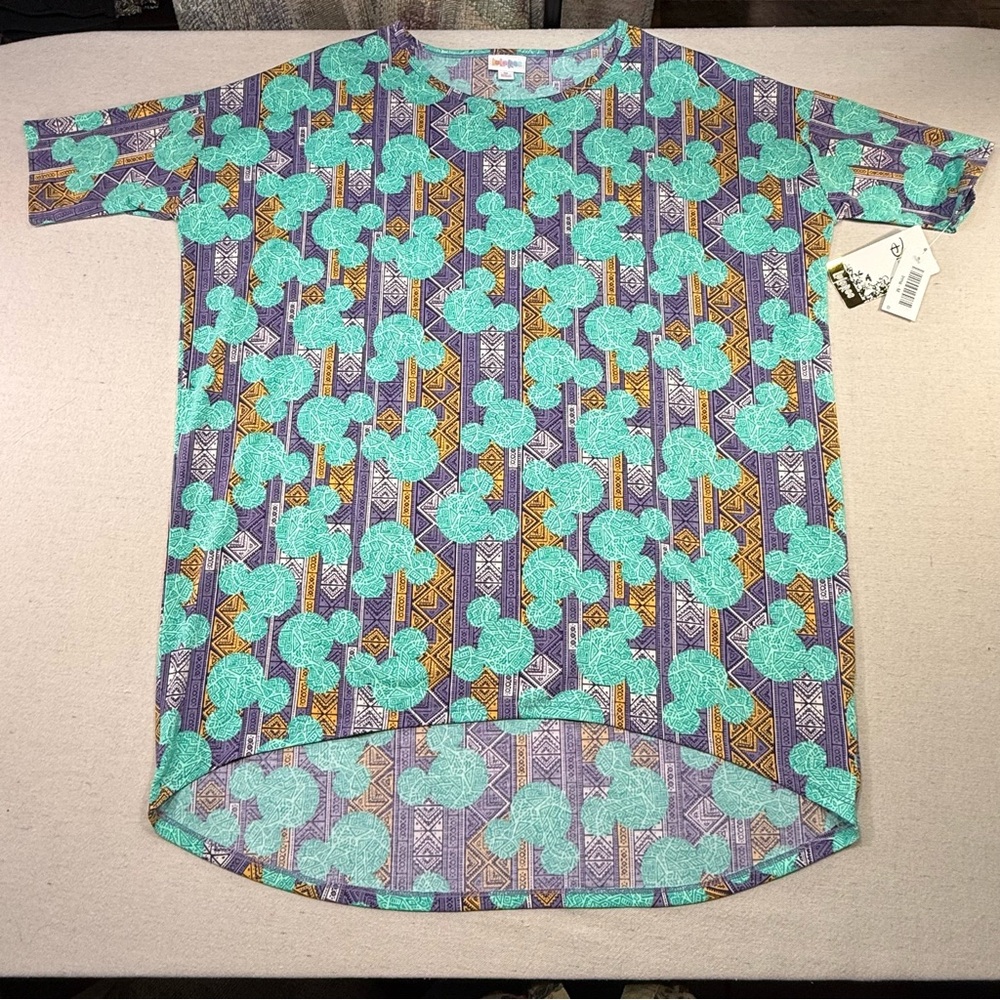 🤠 3/$20 Disney LuLaRoe - Irma - Disney Teal & Purple Geometric - Size Med - NWT